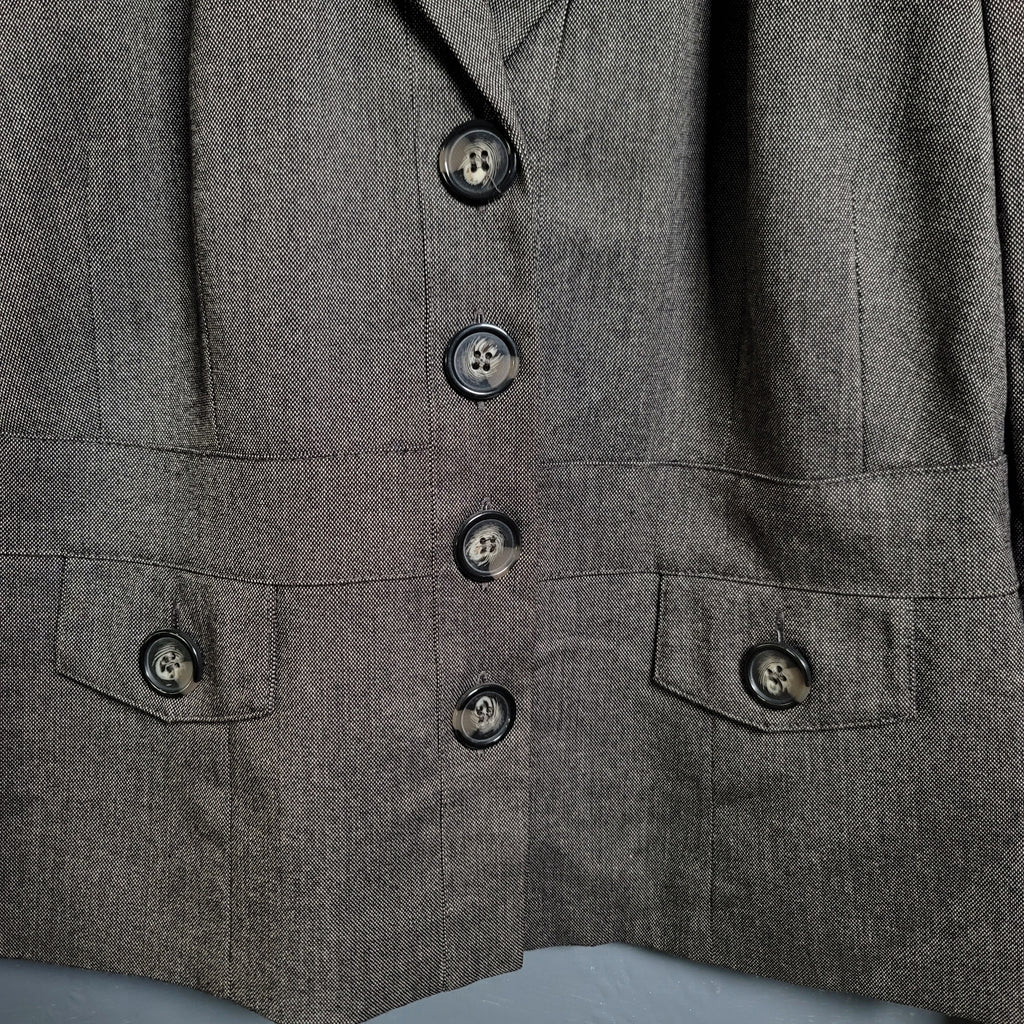 Reitmans Women's  Dark Chocolate 4 Button Blazer Jacket - THE GREY AREA