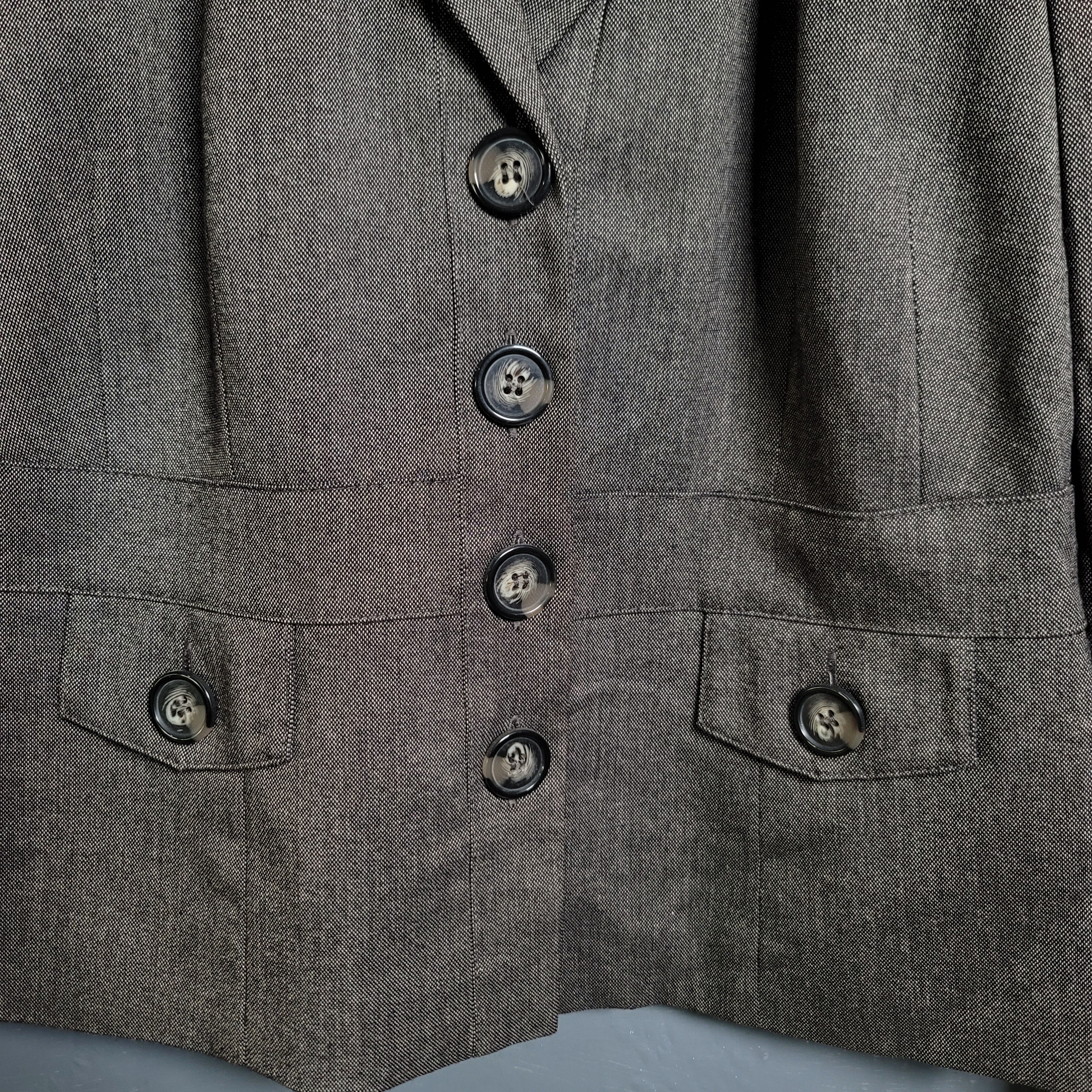 Reitmans Women's  Dark Chocolate 4 Button Blazer Jacket - THE GREY AREA