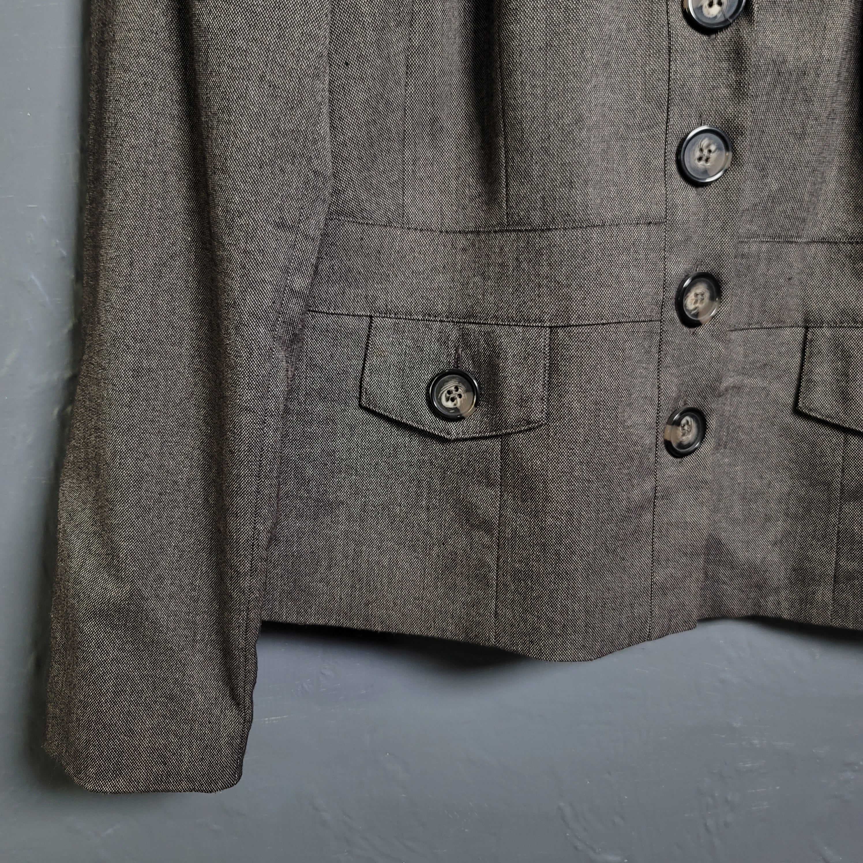 Reitmans Women's  Dark Chocolate 4 Button Blazer Jacket - THE GREY AREA