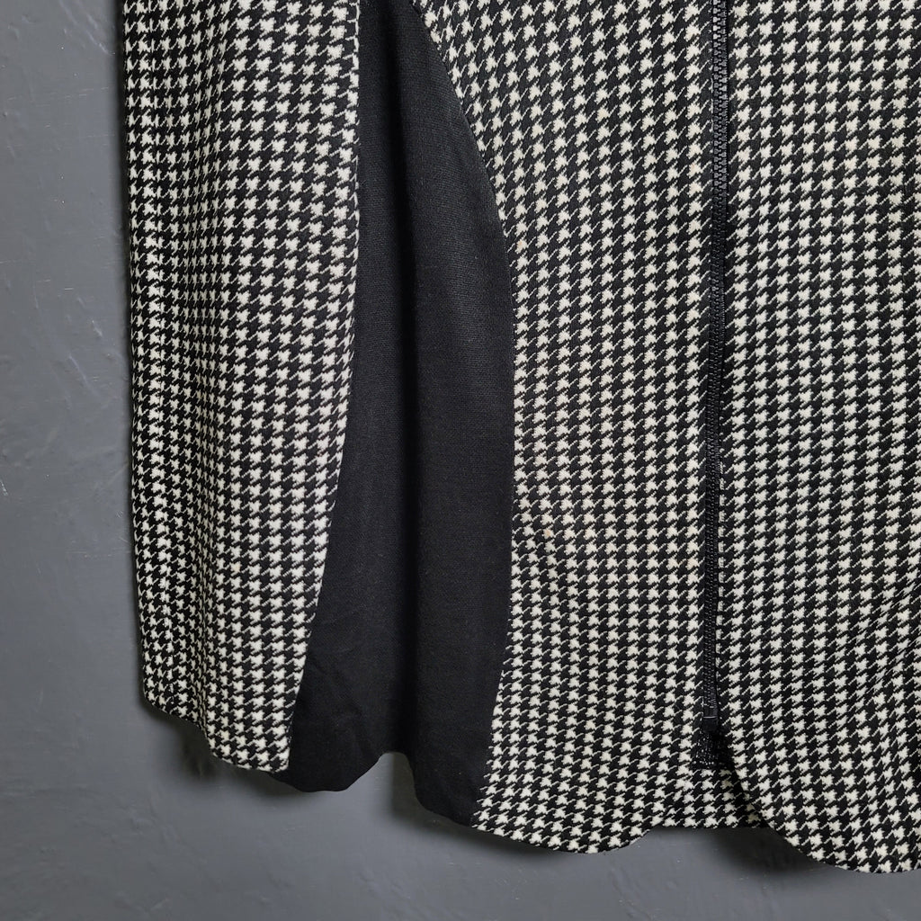 Women's Houndstooth Collarless Jacket - THE GREY AREA