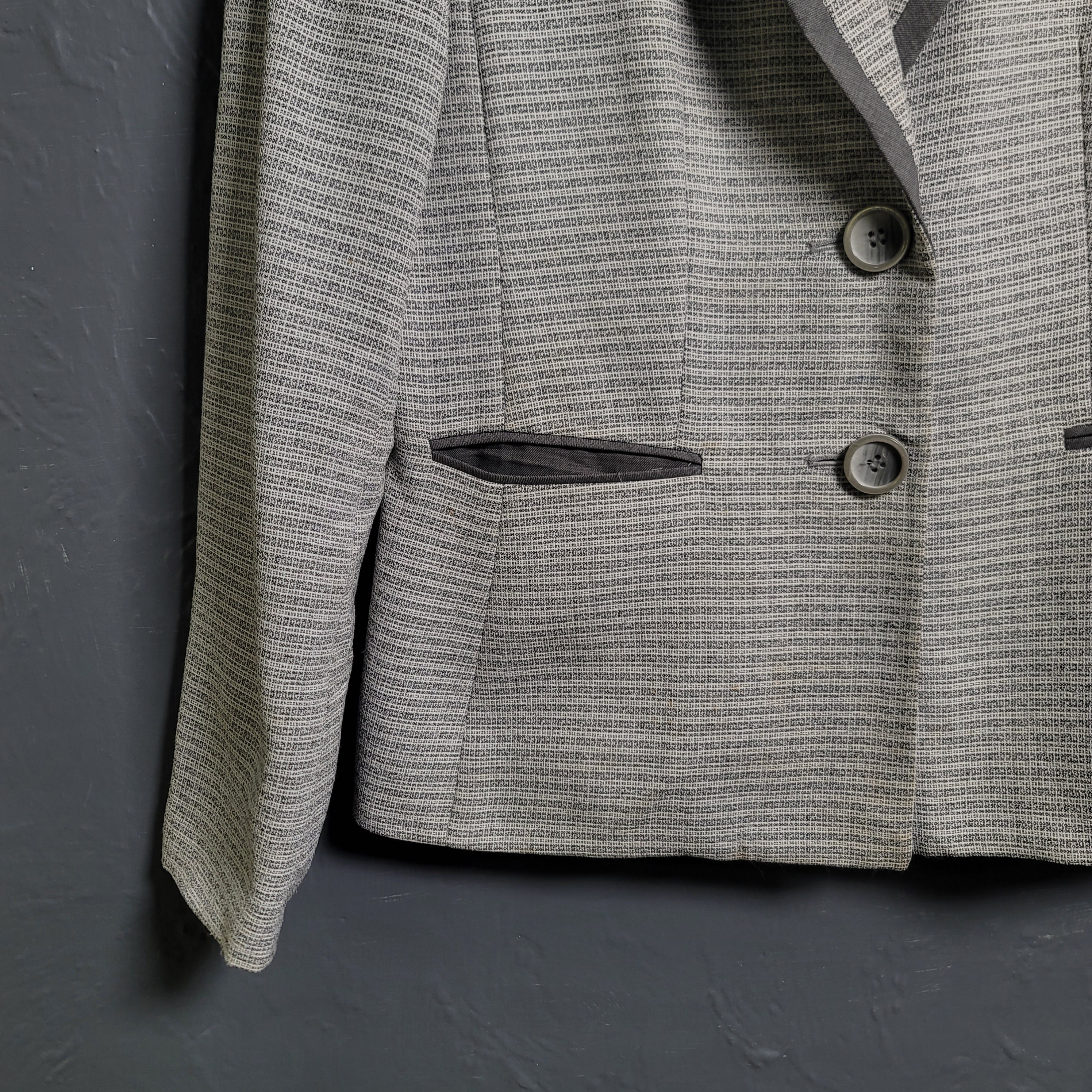 Women's Le Suit Separates Grey textured Blazer Suit Jacket - THE GREY AREA