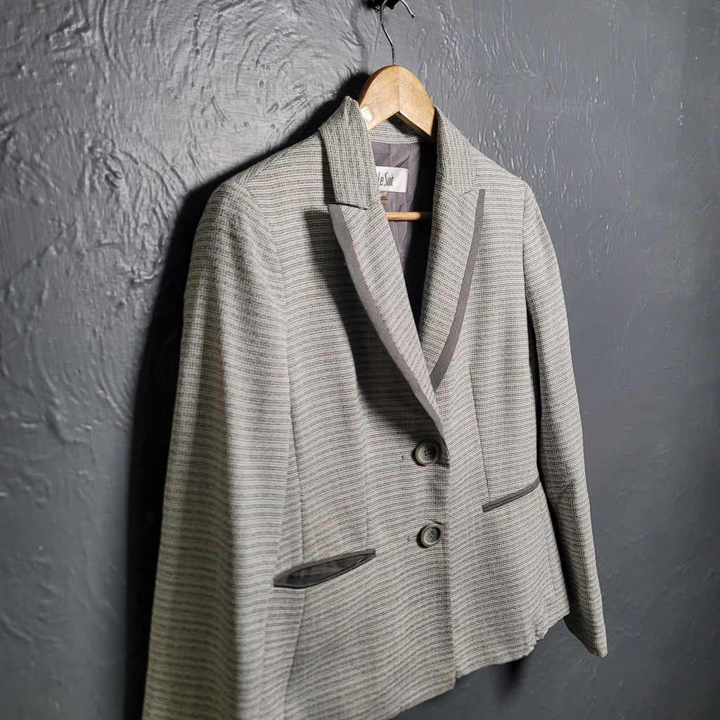 Women's Le Suit Separates Grey textured Blazer Suit Jacket - THE GREY AREA