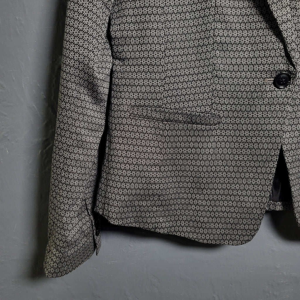Women's metallic grey printed blazer jacket - THE GREY AREA