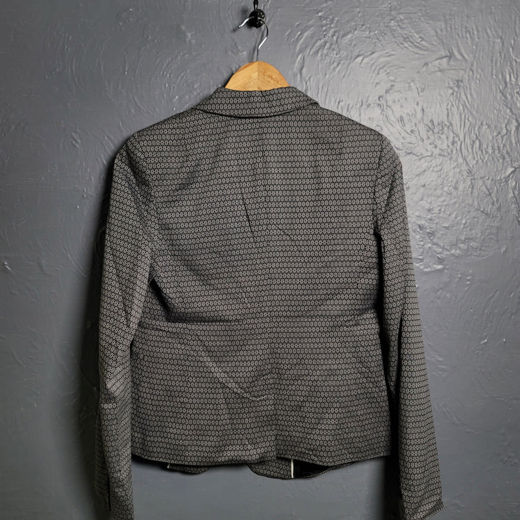 Women's metallic grey printed blazer jacket - THE GREY AREA