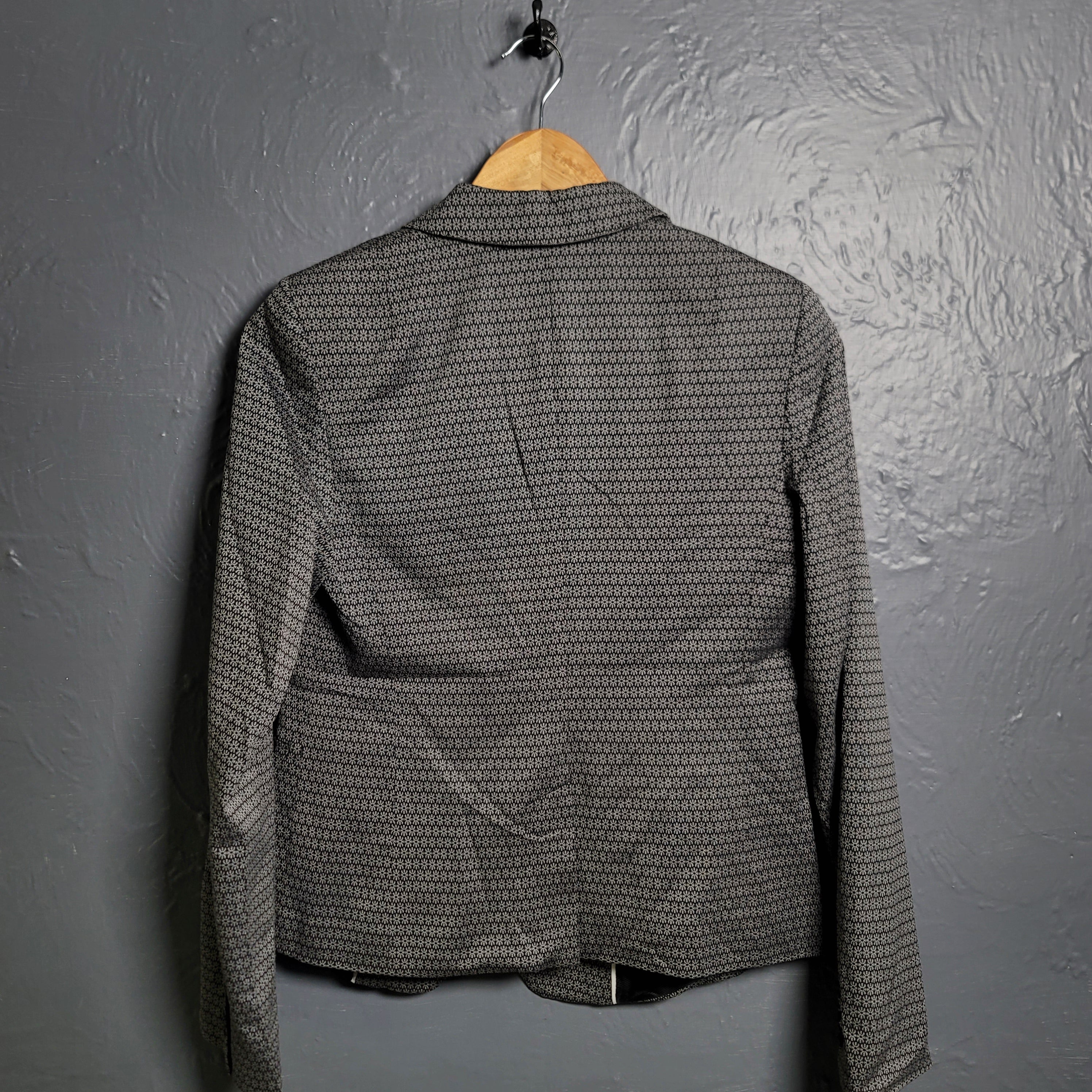 Women's metallic grey printed blazer jacket - THE GREY AREA