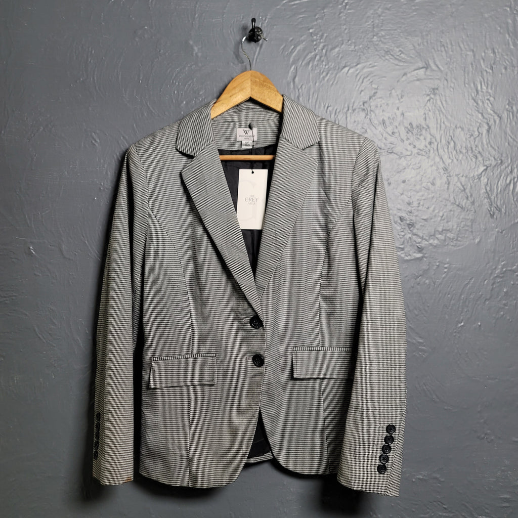Women's Worthington Houndstooth Blazer Jacket - THE GREY AREA