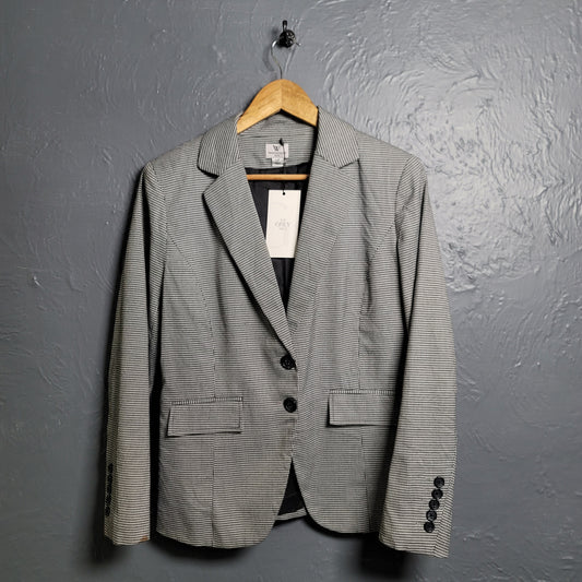 Women's Worthington Houndstooth Blazer Jacket - THE GREY AREA