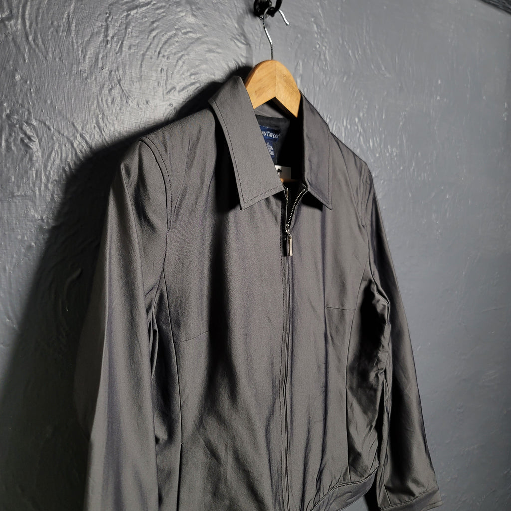 Women's Ann Taylor Metallic Grey Windbreaker Jacket - THE GREY AREA