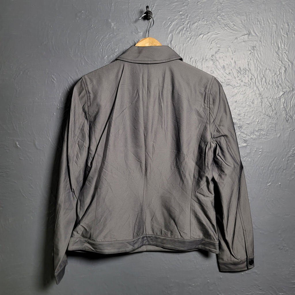 Women's Ann Taylor Metallic Grey Windbreaker Jacket - THE GREY AREA