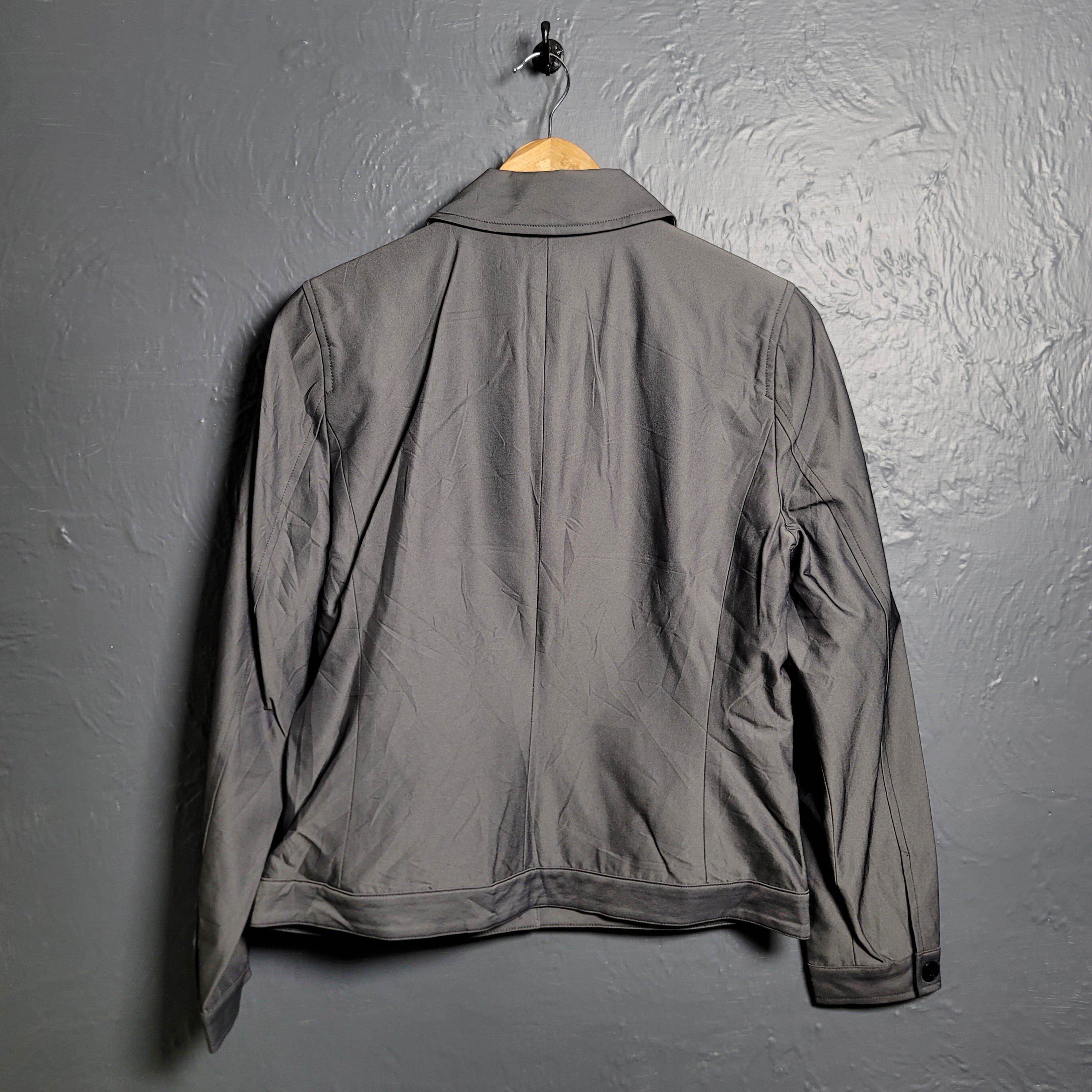 Women's Ann Taylor Metallic Grey Windbreaker Jacket - THE GREY AREA