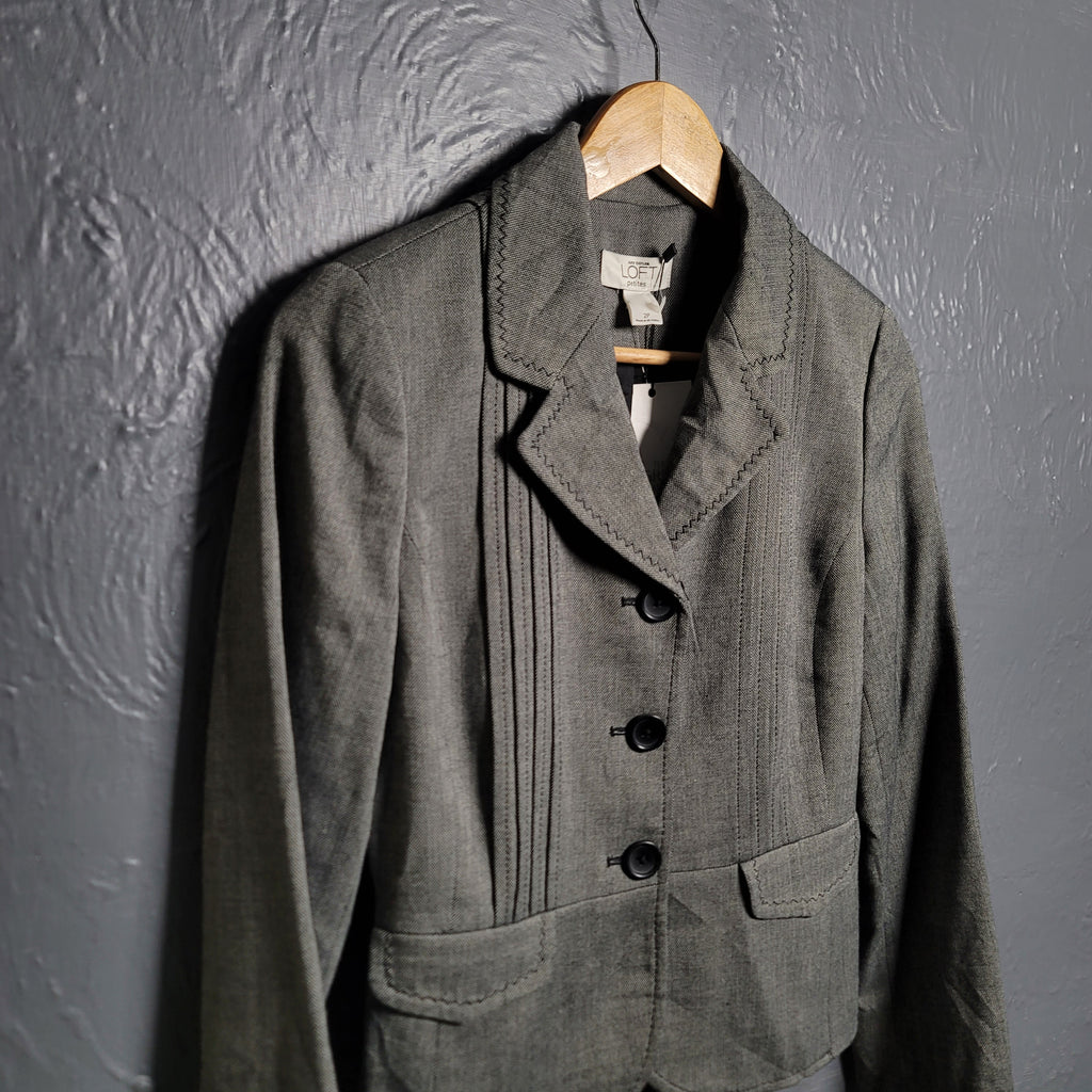 Brand New Ann Taylor Loft Petites Grey Blazer Jacket - THE GREY AREA