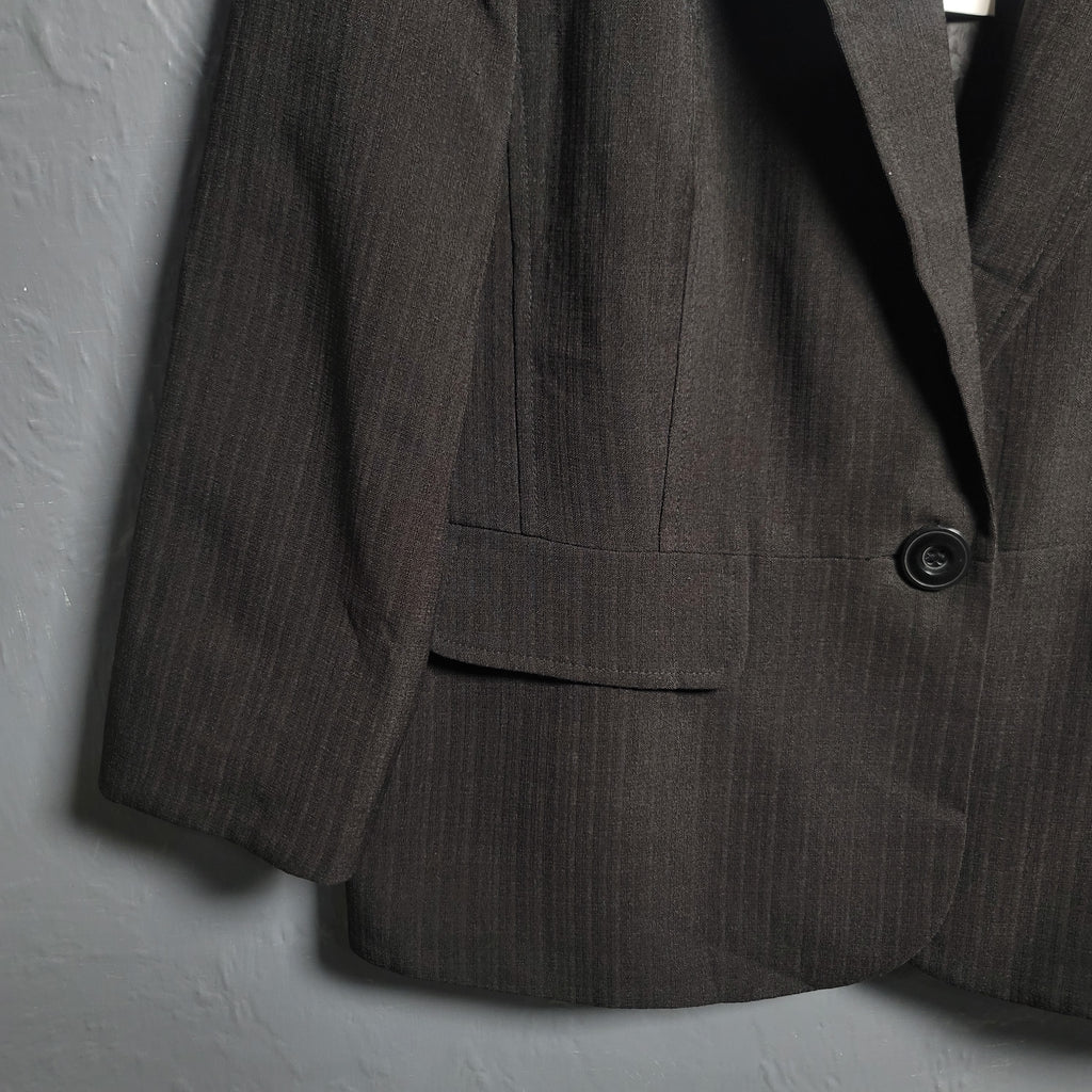 Women's Le Suit Jet Black Blazer Jacket Fully Lined Waistline - THE GREY AREA