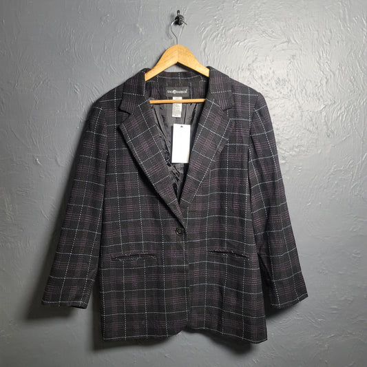 Women's Vintage Sag Harbor Oversized Blazer Jacket Wool Blend - THE GREY AREA