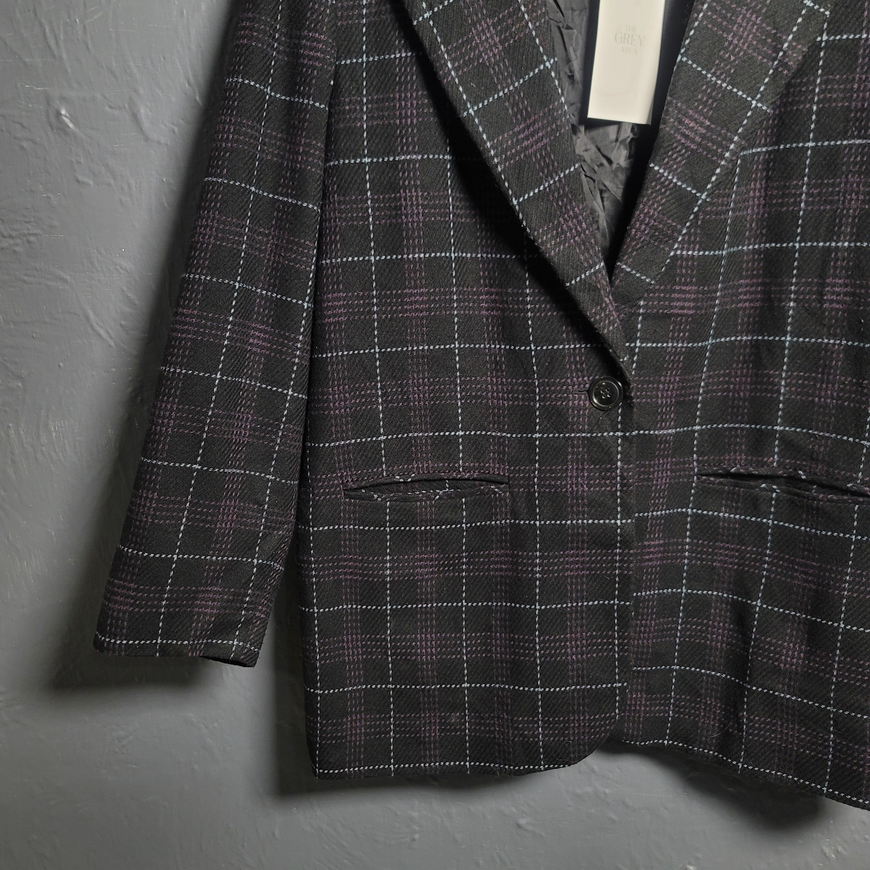 Women's Vintage Sag Harbor Oversized Blazer Jacket Wool Blend - THE GREY AREA