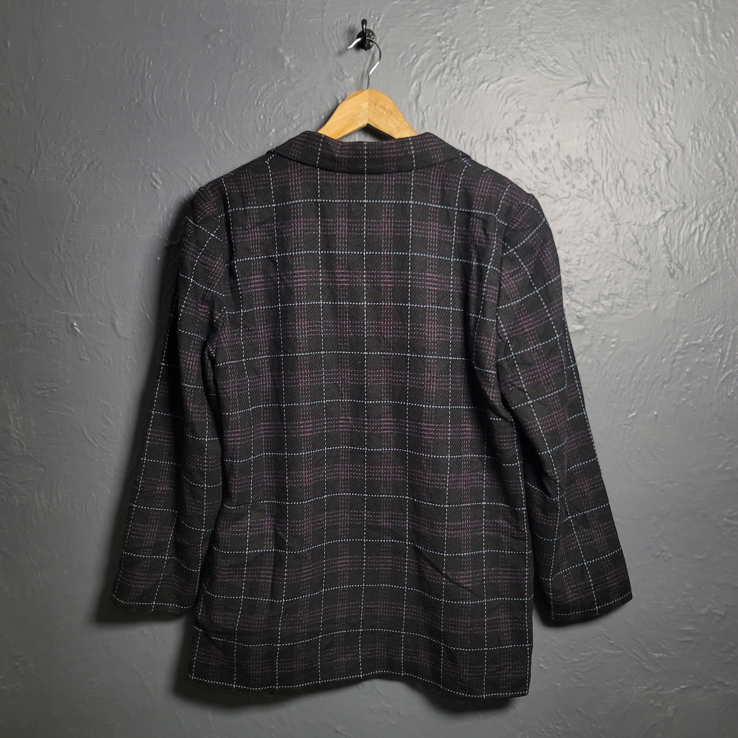 Women's Vintage Sag Harbor Oversized Blazer Jacket Wool Blend - THE GREY AREA