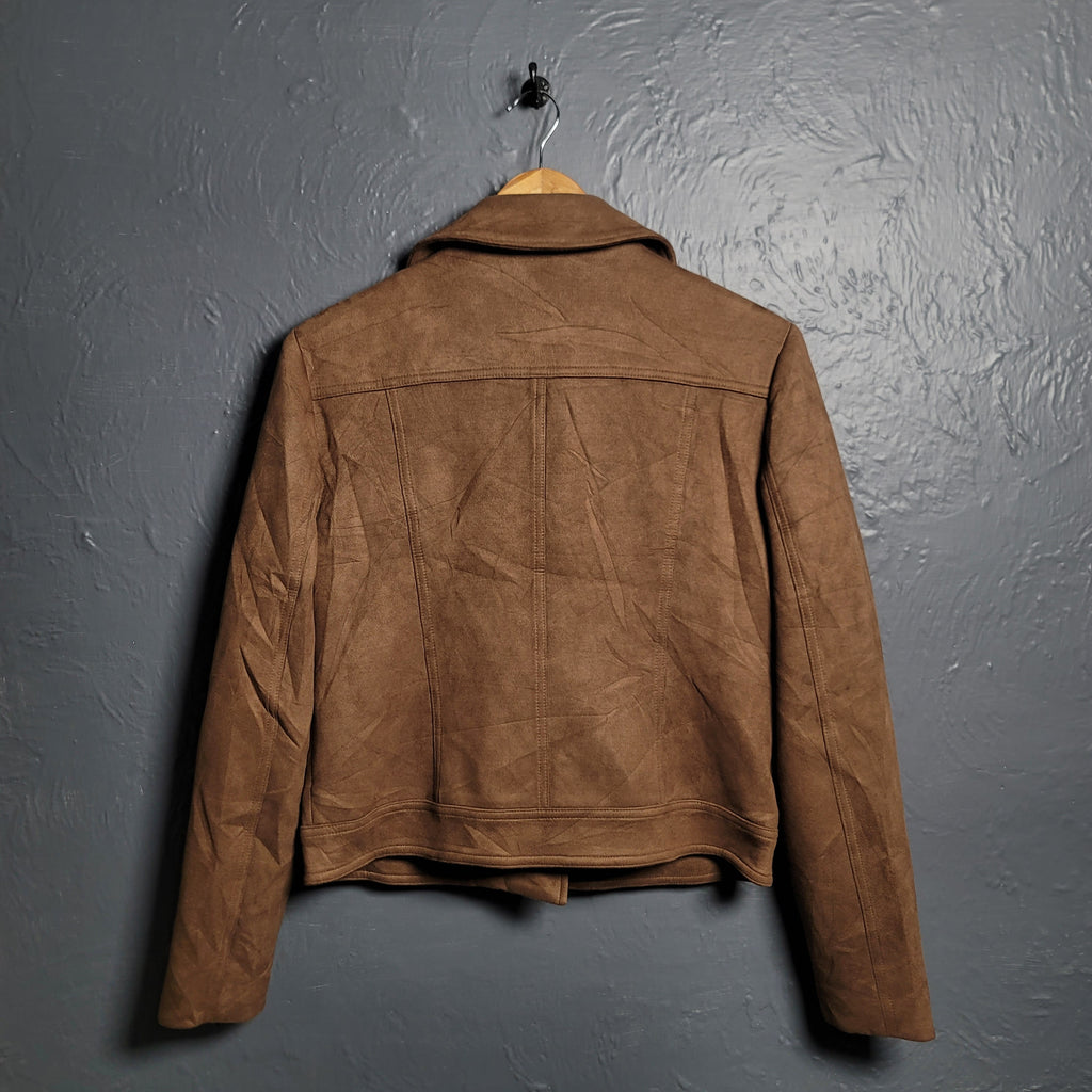 Women's Philosophy Faux Suede Biker Jacket - THE GREY AREA