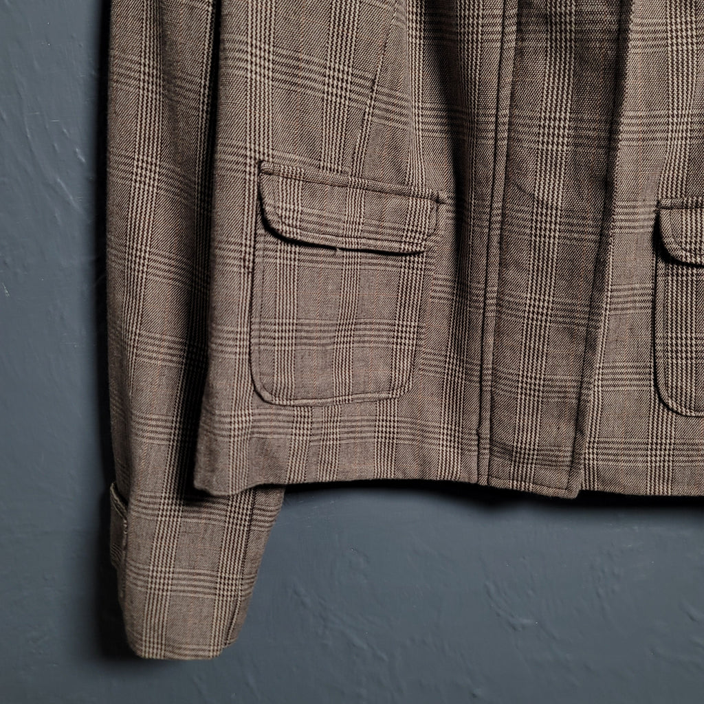 Women's Merona Brown Checks Pattern Jacket Coat - THE GREY AREA