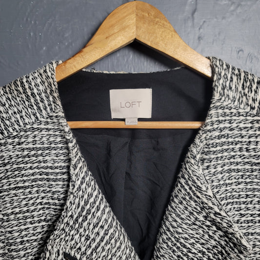 Women's Black & White tweed moto style jacket from LOFT - THE GREY AREA