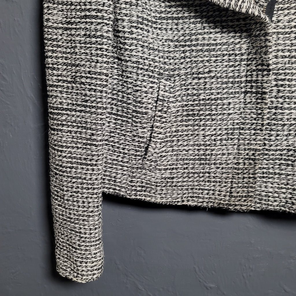 Women's Black & White tweed moto style jacket from LOFT - THE GREY AREA