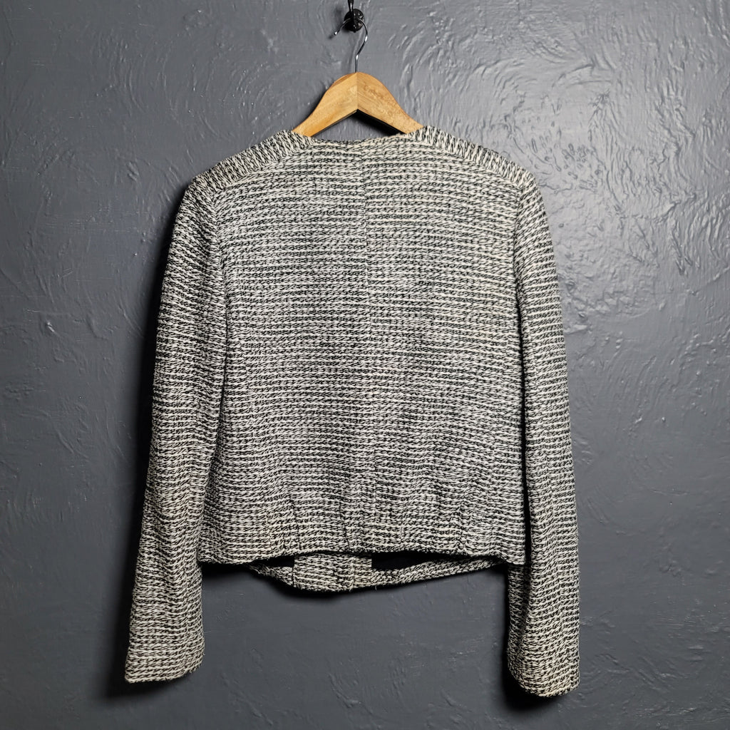 Women's Black & White tweed moto style jacket from LOFT - THE GREY AREA