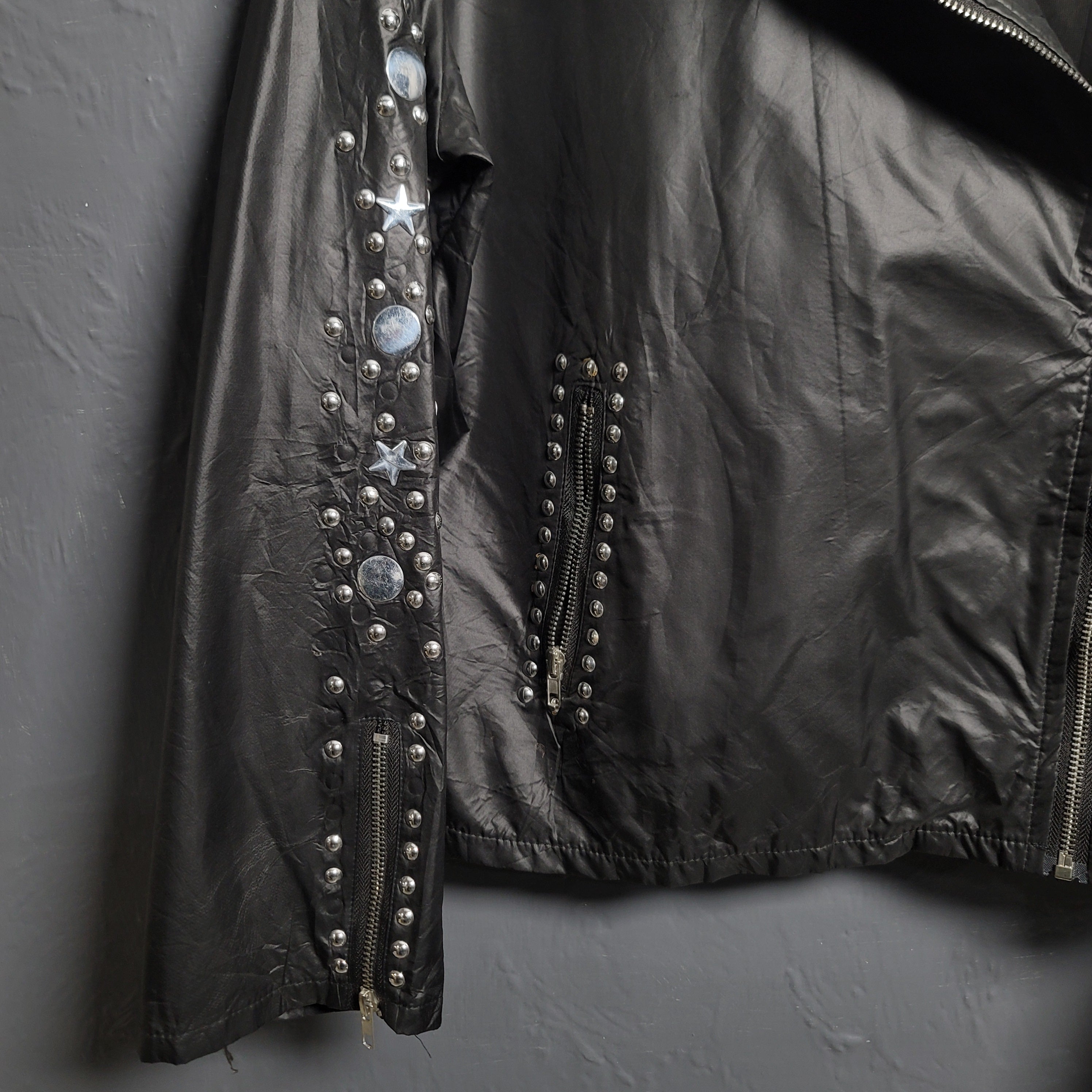 Women's Lightweight Leather Feel Punk Rock Biker Jacket - THE GREY AREA