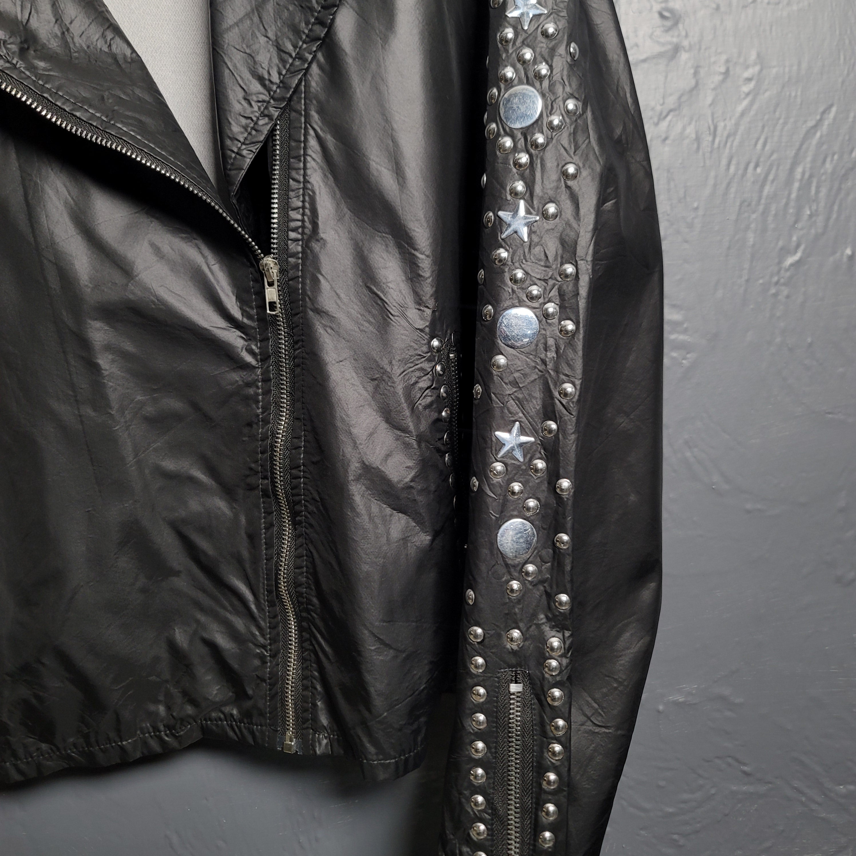 Women's Lightweight Leather Feel Punk Rock Biker Jacket - THE GREY AREA