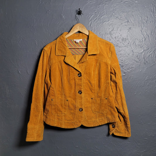 Women's Dressbarn Yellow Corduroy Blazer Jacket - THE GREY AREA