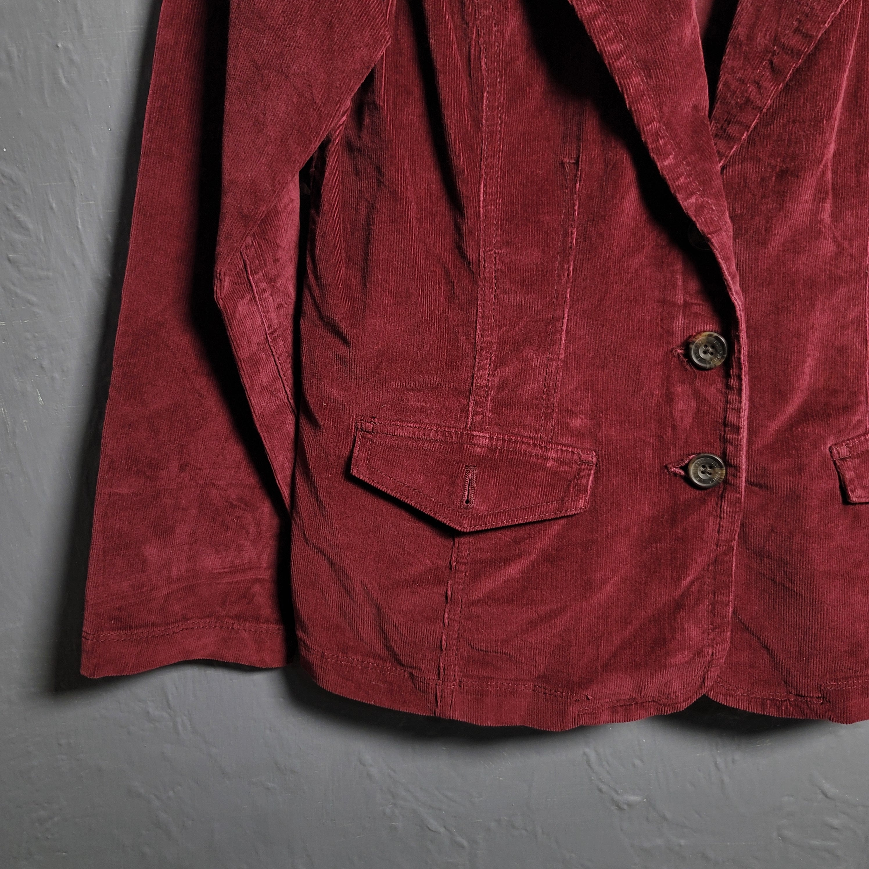 Women's Sonoma Maroon Corduroy Blazer Jacket - THE GREY AREA