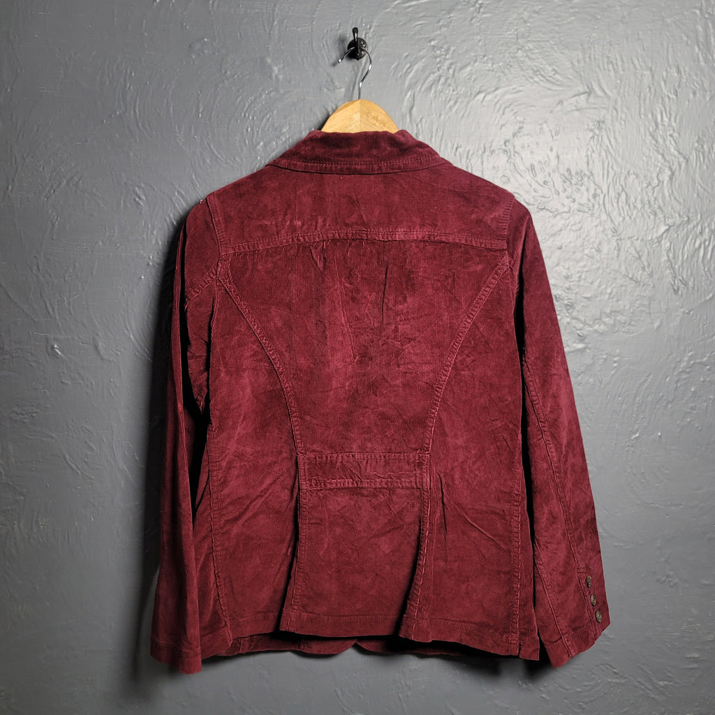 Women's Sonoma Maroon Corduroy Blazer Jacket - THE GREY AREA