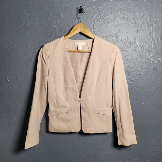 Women's H&M cream fitted blazer jacket - THE GREY AREA