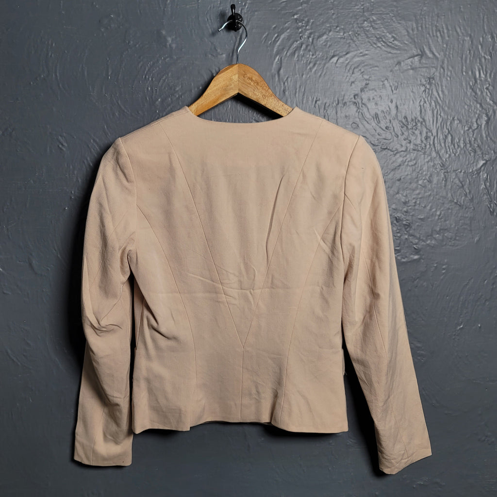 Women's H&M cream fitted blazer jacket - THE GREY AREA