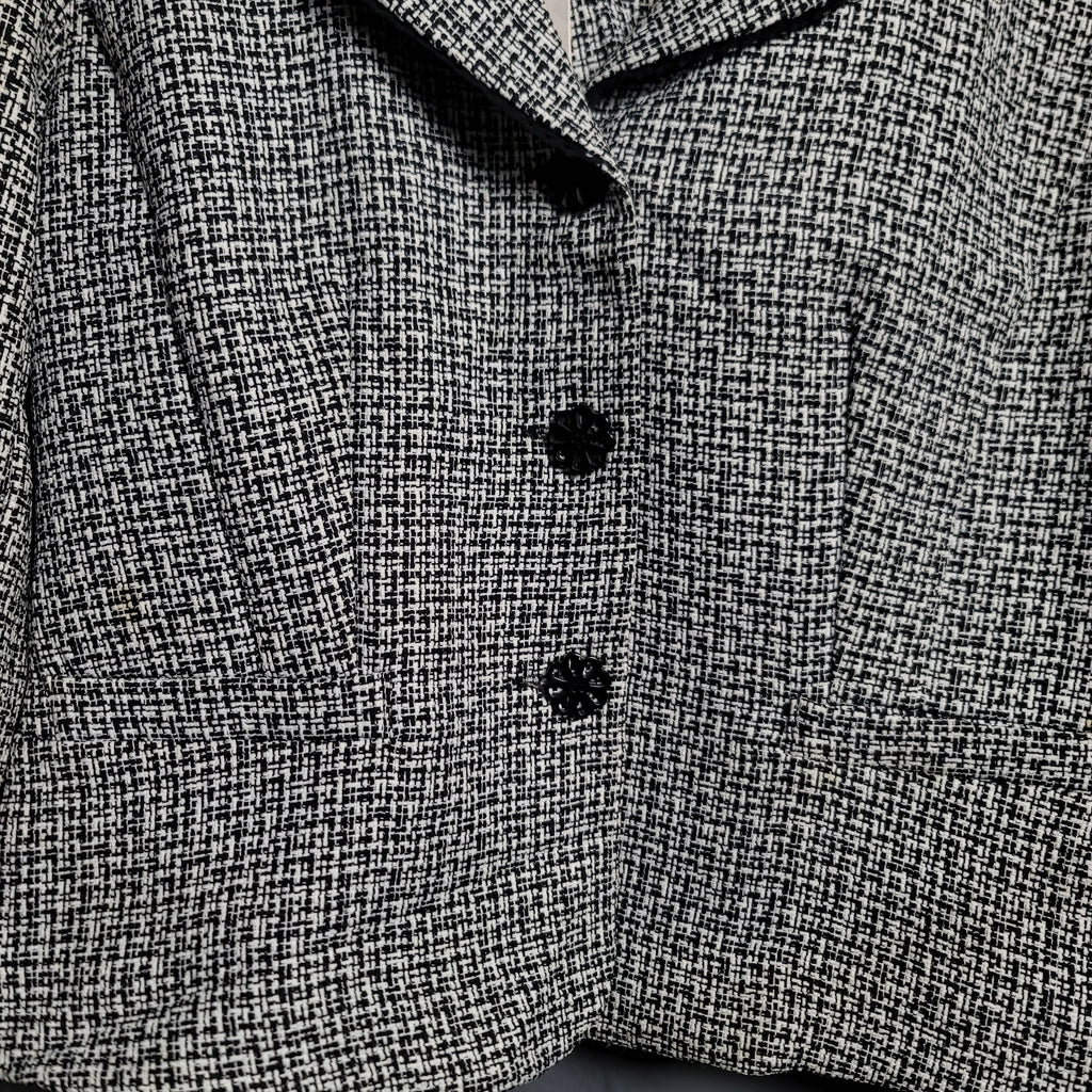 Women's JG Hook Black & White tweed textured Blazer Jacket - THE GREY AREA