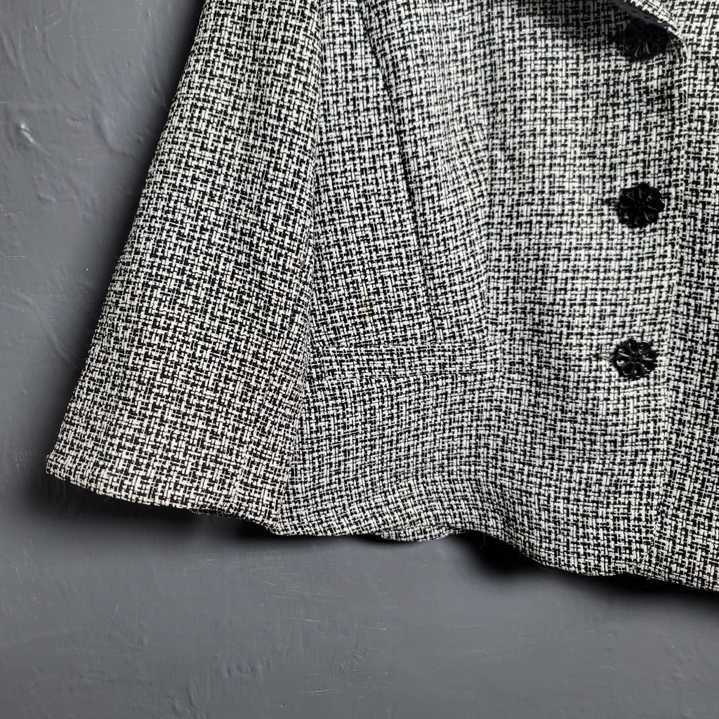 Women's JG Hook Black & White tweed textured Blazer Jacket - THE GREY AREA
