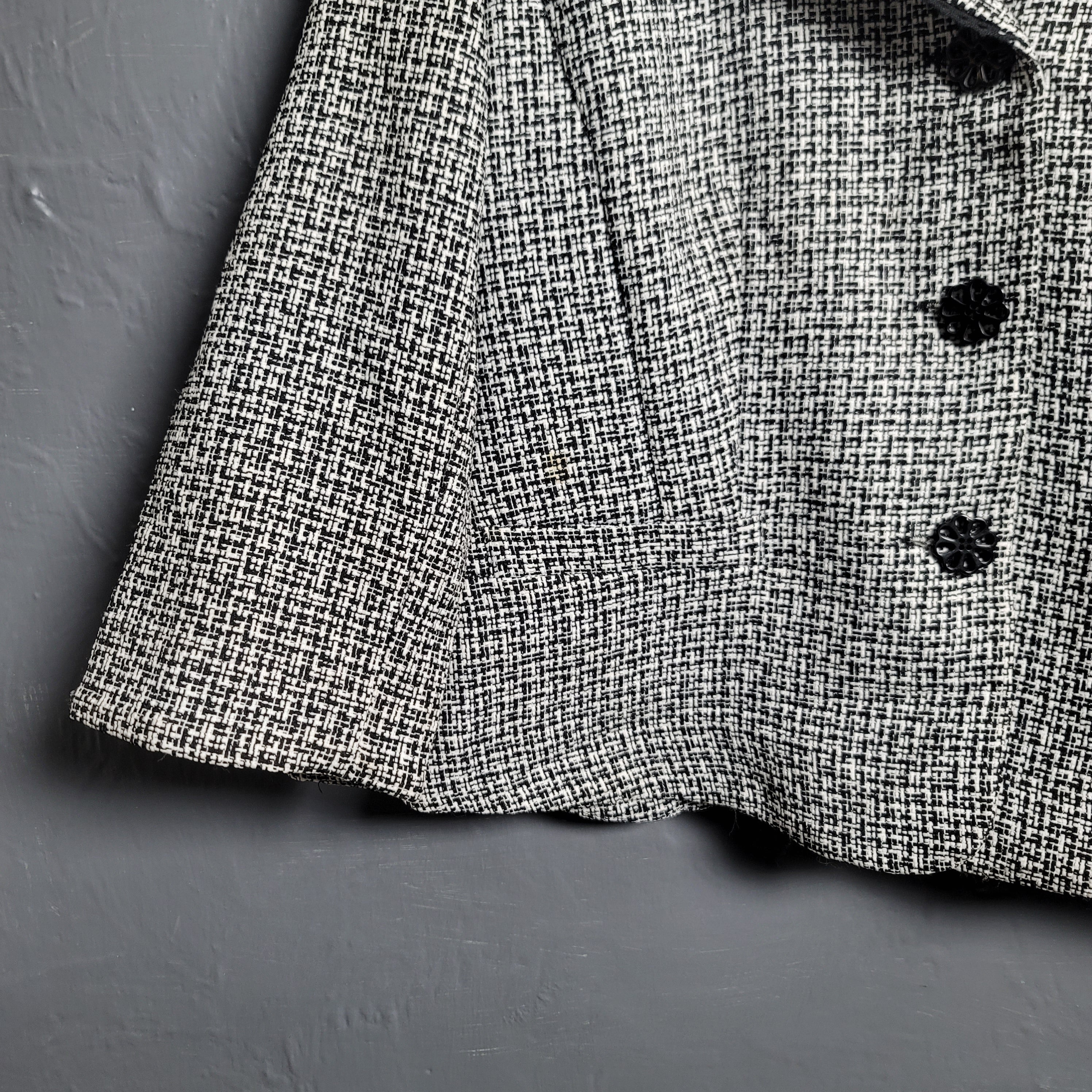 Women's JG Hook Black & White tweed textured Blazer Jacket - THE GREY AREA