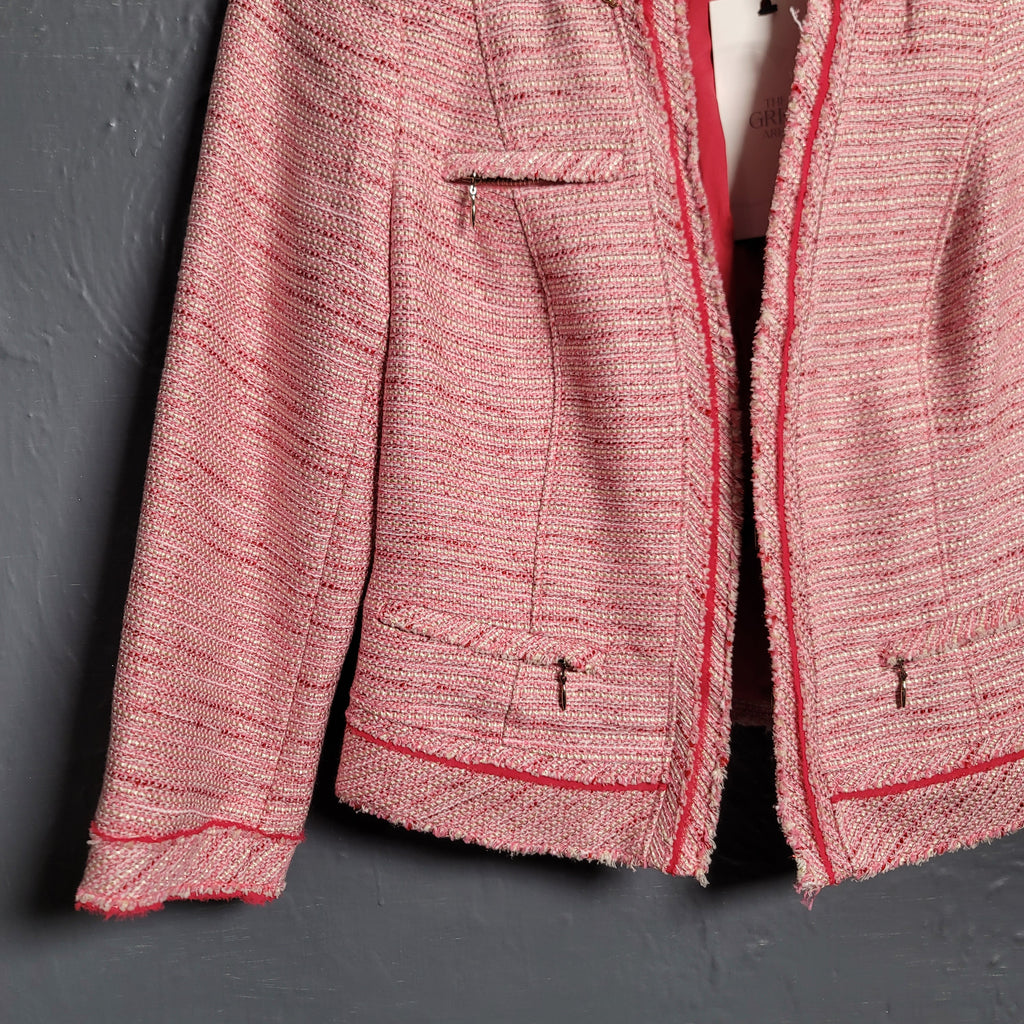 White House Black Market Pink Tweed Fashion Blazer Jacket