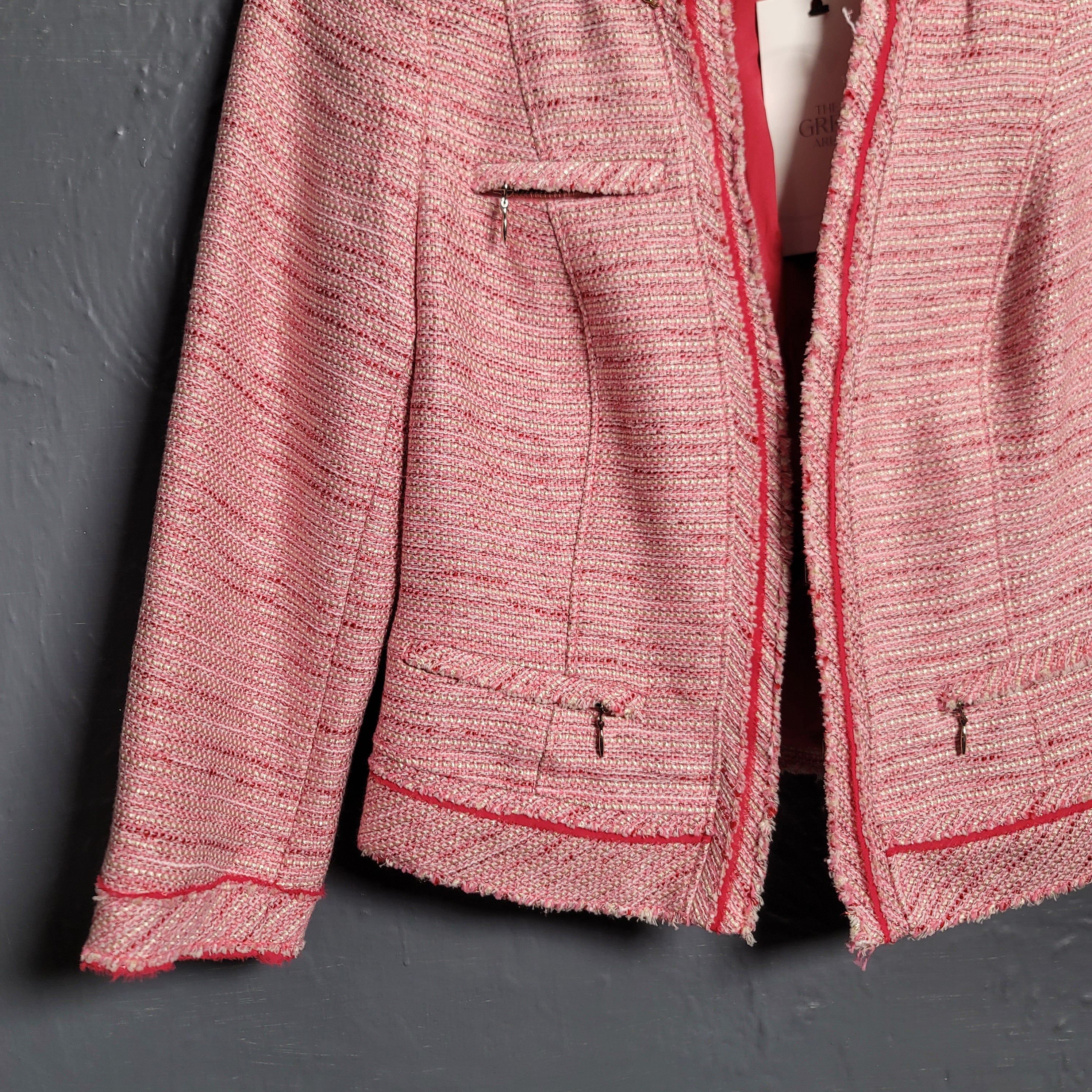 White House Black Market Pink Tweed Fashion Blazer Jacket