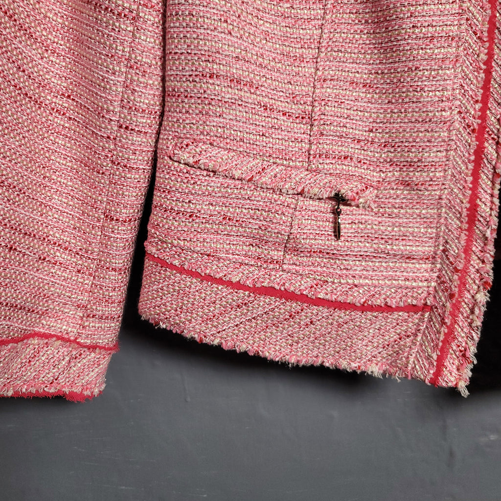 White House Black Market Pink Tweed Fashion Blazer Jacket