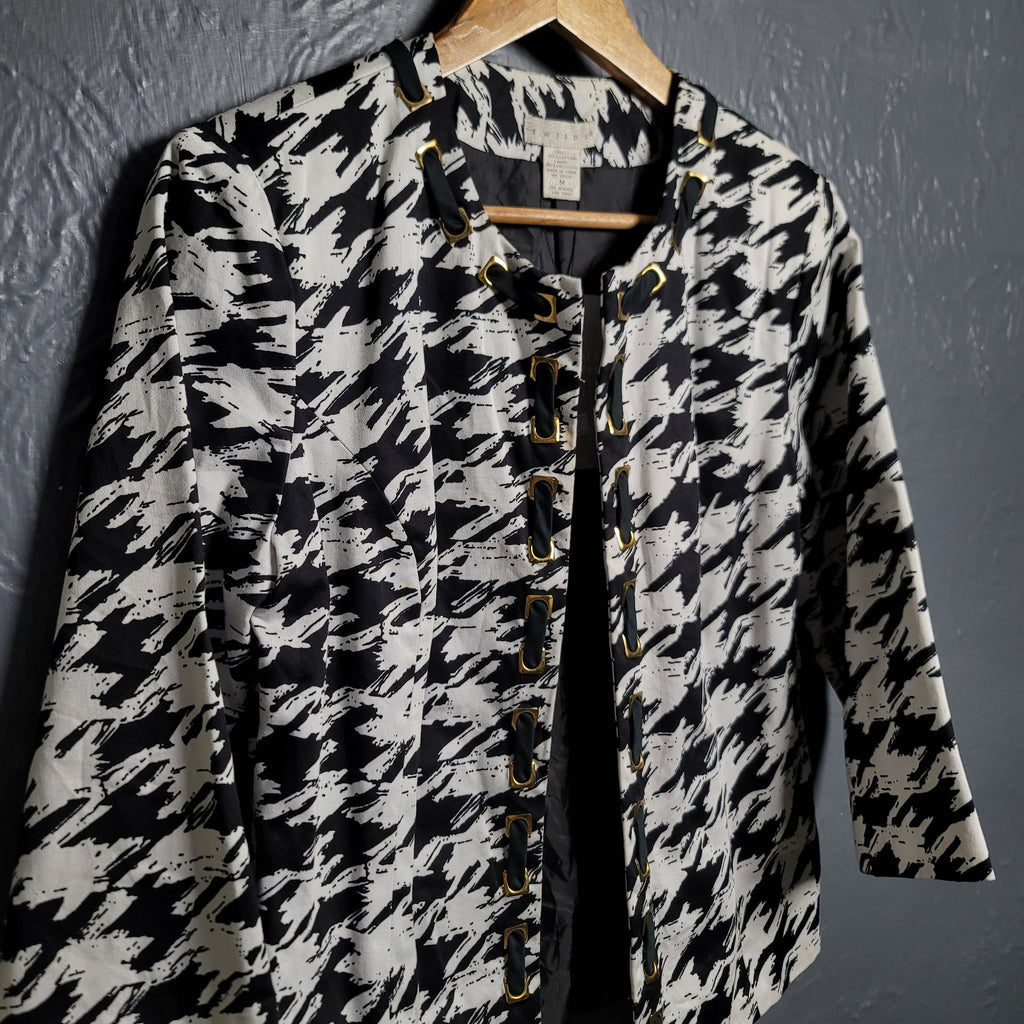 Chic houndstooth tweed blazer (Tweedw)