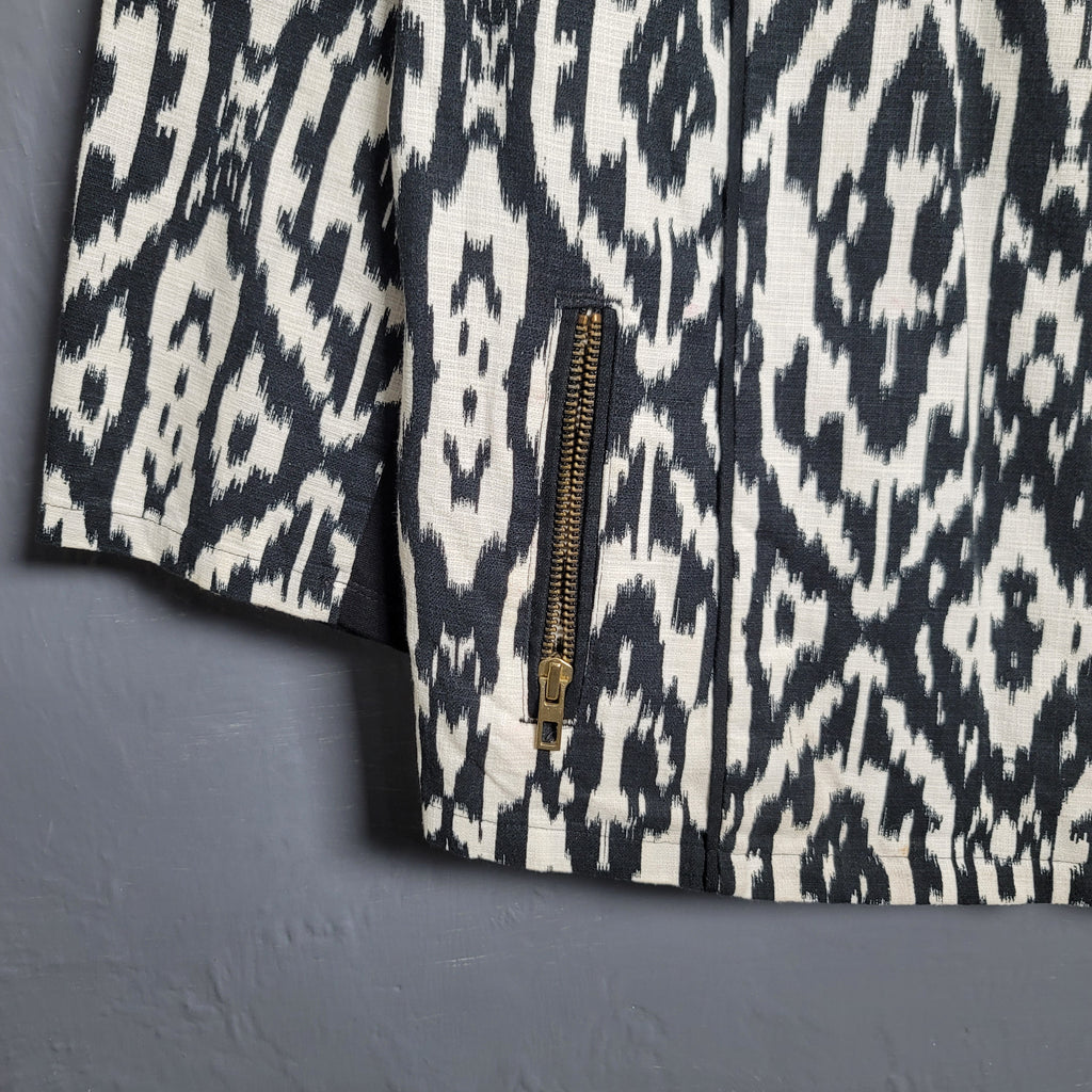 Ikat Designer Black-And-White Moto Jacket (Chicos)