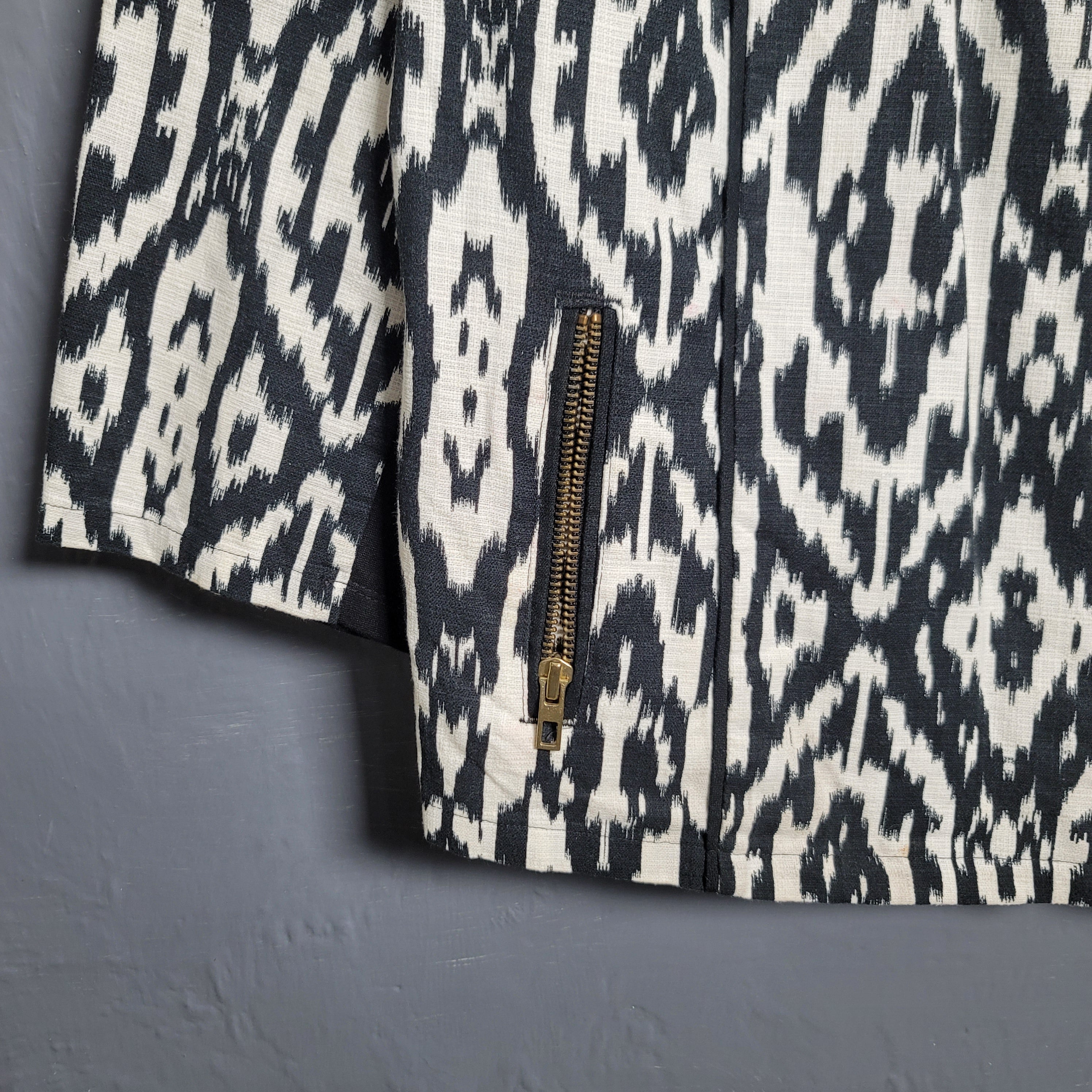 Ikat Designer Black-And-White Moto Jacket (Chicos)