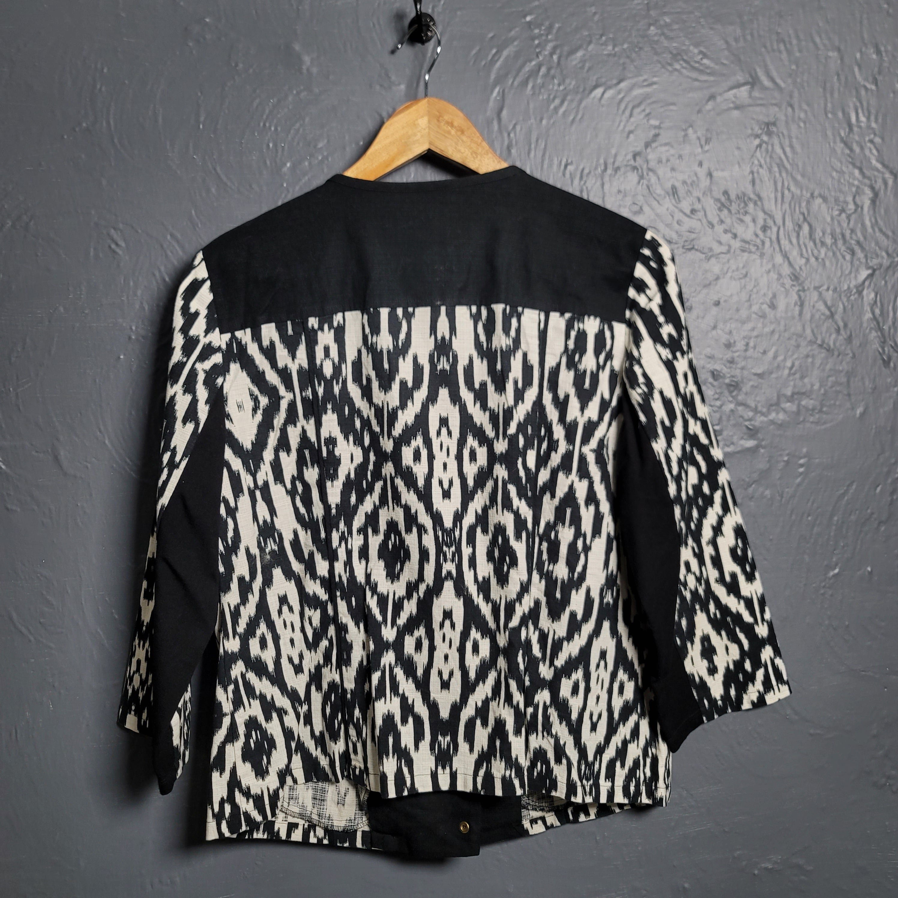 Ikat Designer Black-And-White Moto Jacket (Chicos)