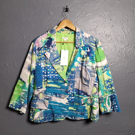 Erin London's designer artsy lightweight blazer jacket