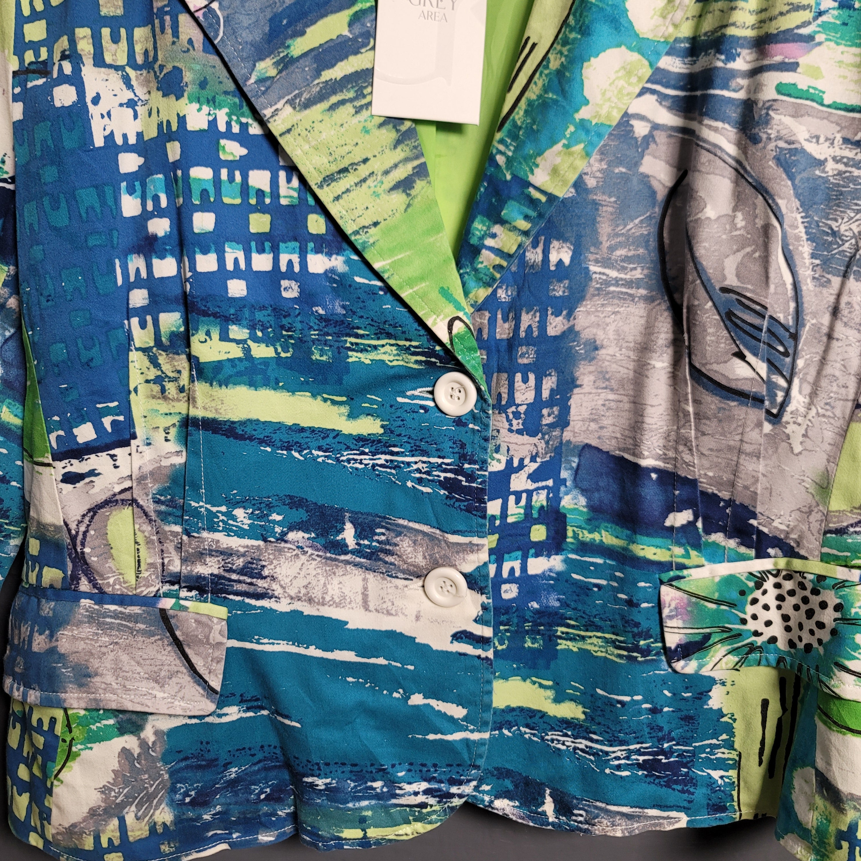 Erin London's designer artsy lightweight blazer jacket