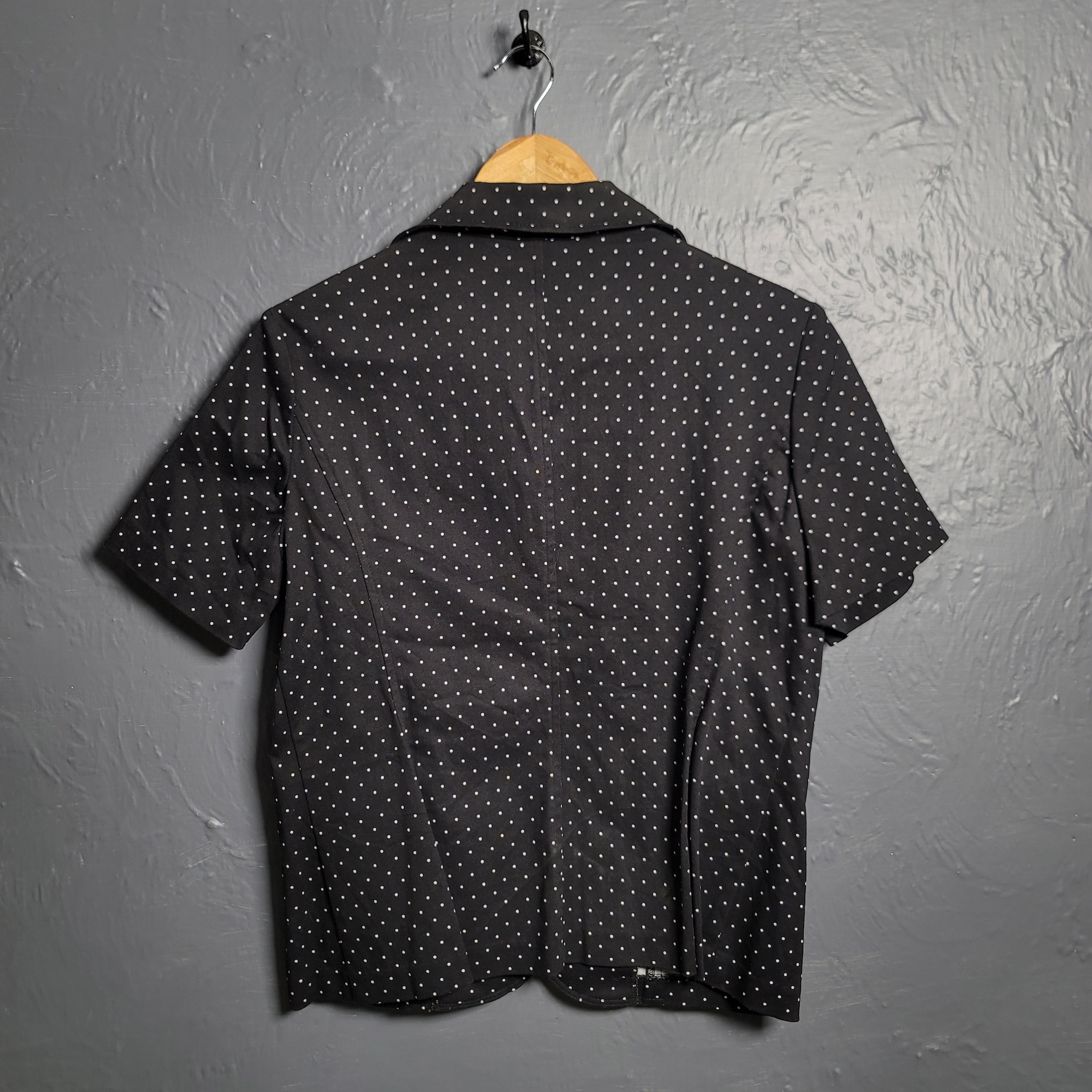 Women's Kim Rogers Black and white Polka Dots Short Sleeve Blazer Jacket
