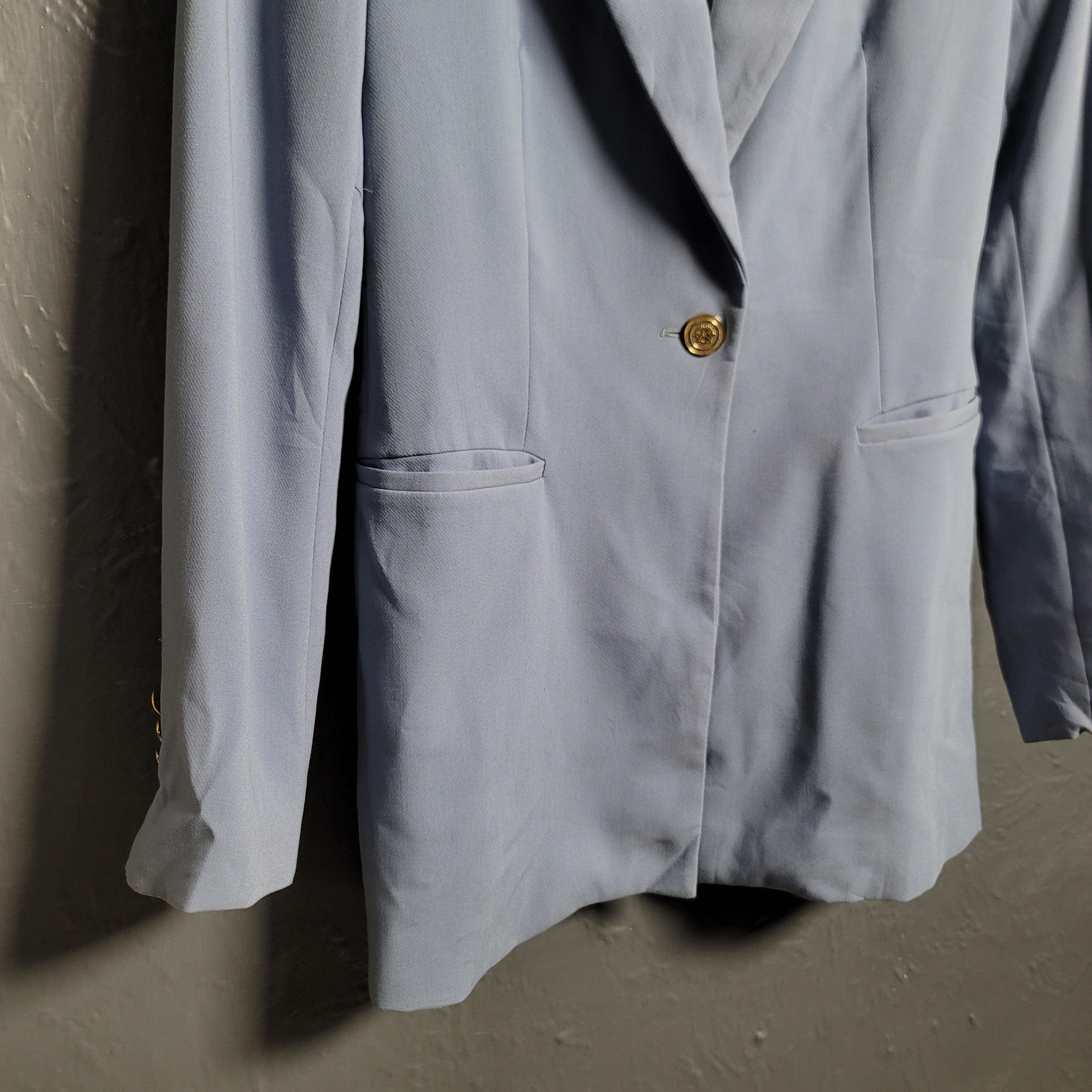 ZARA OVERSIZED BLUE BLAZER WITH POCKETS