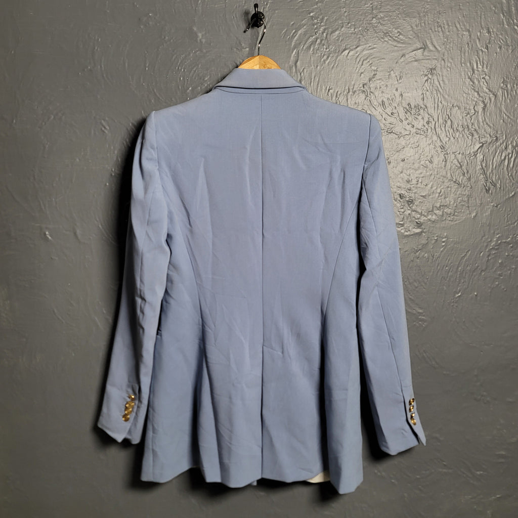 ZARA OVERSIZED BLUE BLAZER WITH POCKETS