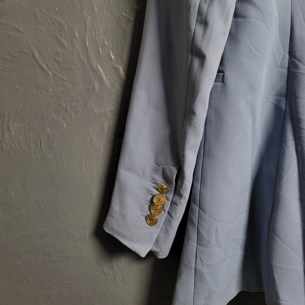 ZARA OVERSIZED BLUE BLAZER WITH POCKETS