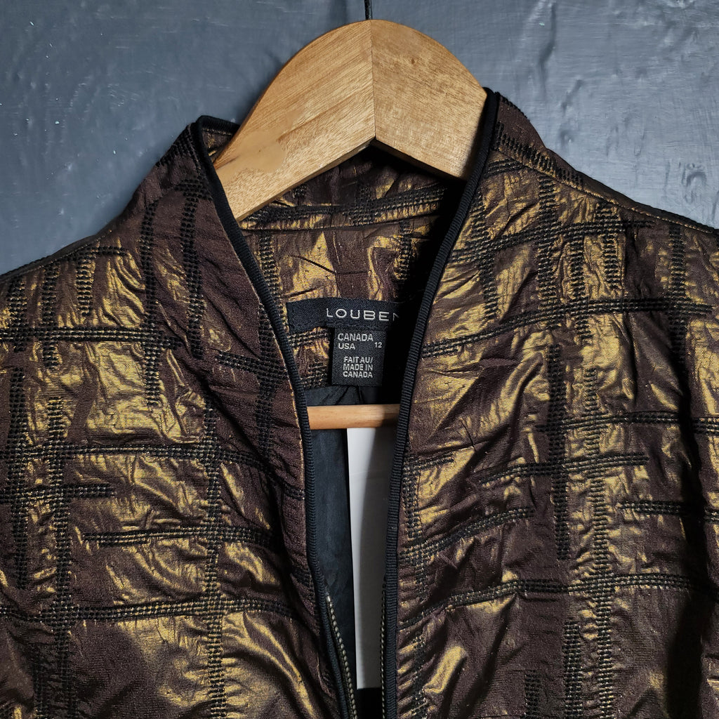 Louben Vintage Metallic Gold Blazer