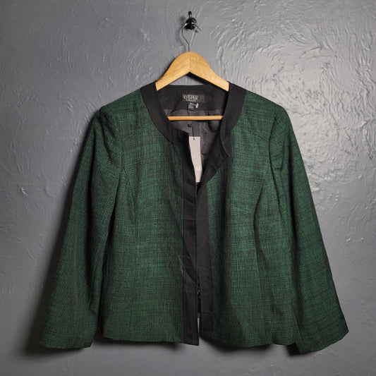 Kasper Green Shimmer Single Button Blazer Jacket