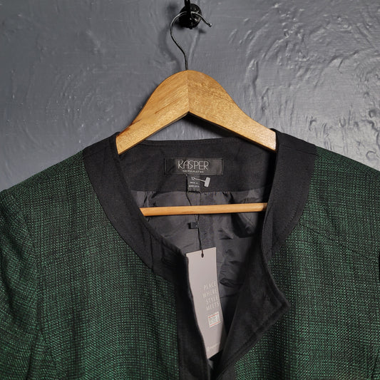 Kasper Green Shimmer Single Button Blazer Jacket